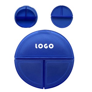 Asymmetrical 3-Compartment Circular Pill Case